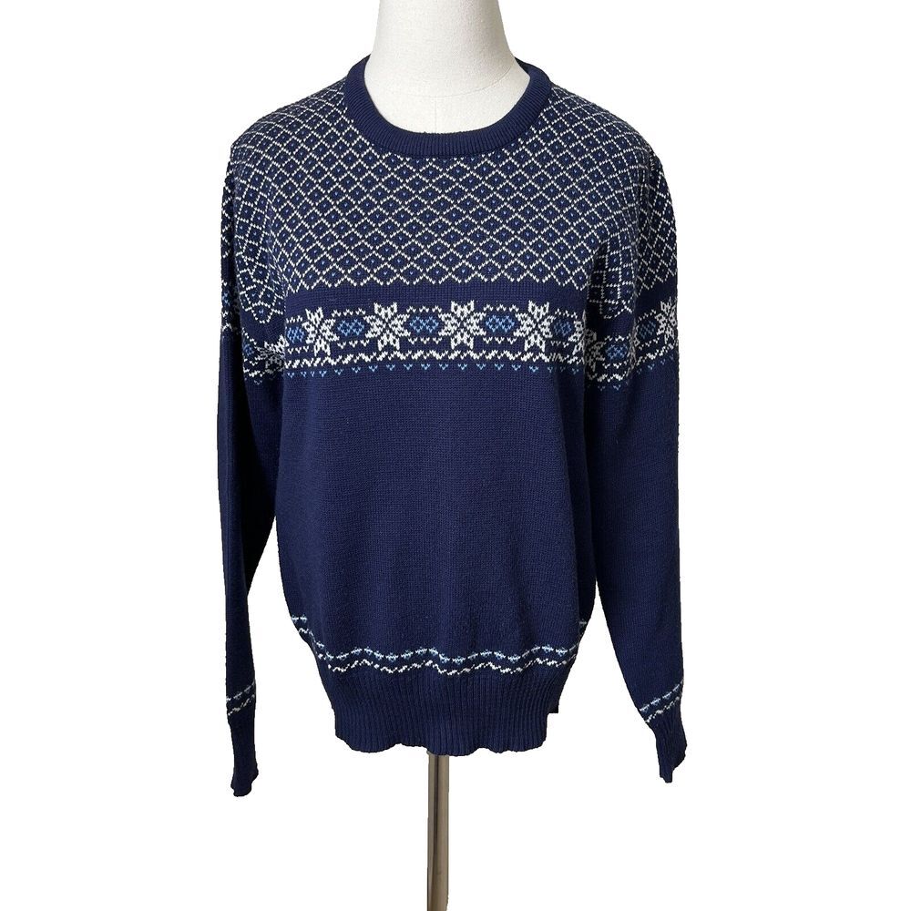 Vintage Meister Nordic Fair Isle Wool‎ Blend Sweater Made in Hong Kong Sz Small